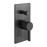 Cutout image of Vado Individual Edit Brushed Black Dual Outlet Manual Shower Valve